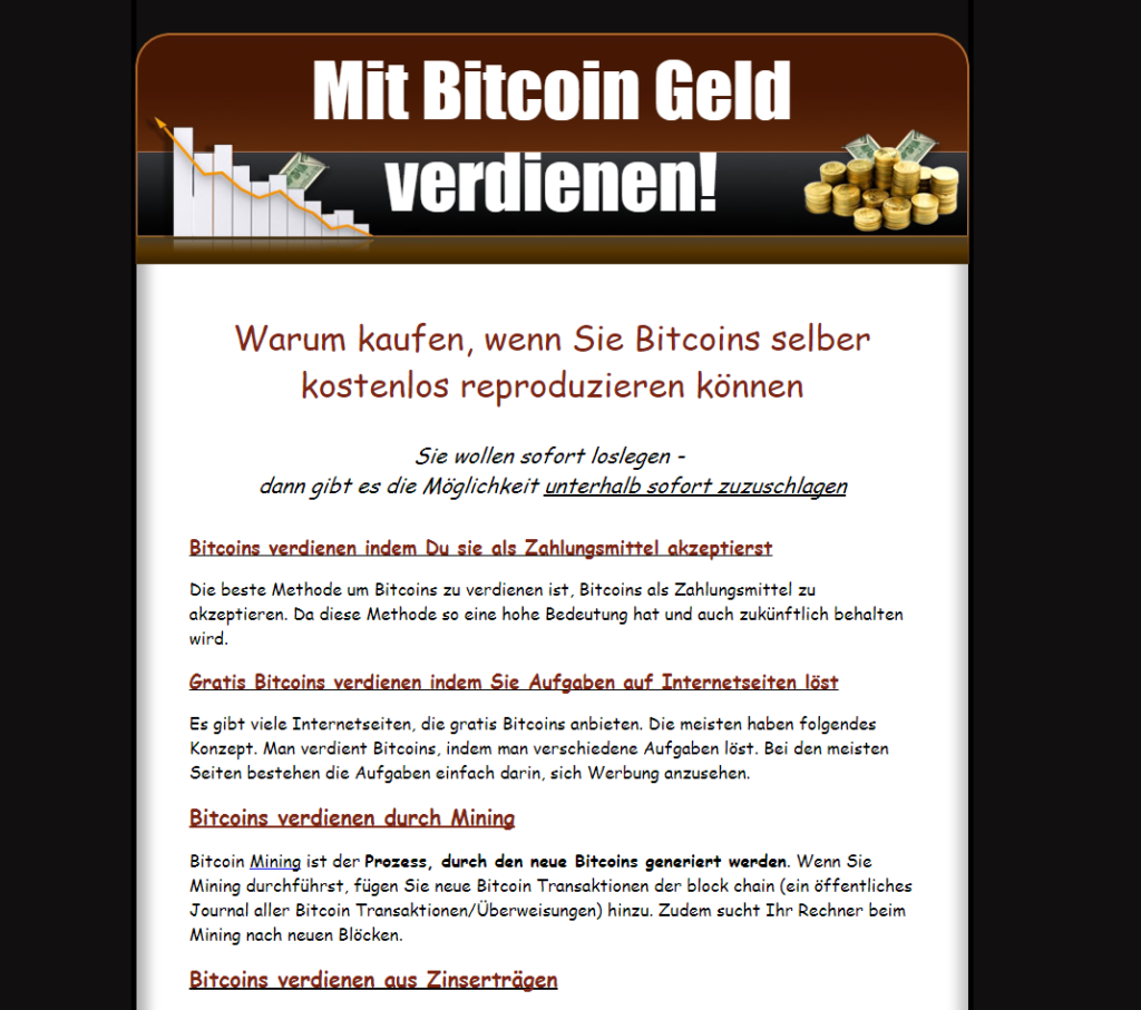 bitcoins verdienen deutsch